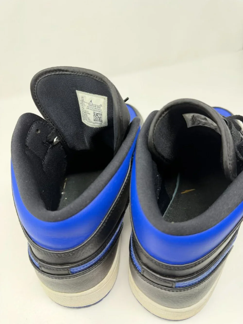 Nike Air Jordan 1 Mid Black Hyper Royal Size 13 (554724-058)
